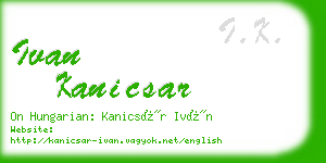 ivan kanicsar business card